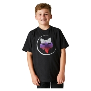 Bērnu t-krekls FOX Skarz, melna ar logo