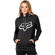 Sieviešu džemperis ar kapuci FOX, melns ar logo