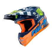 MX kid helmet Pull in Race Master, blue/orange