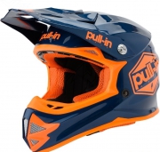 MX kid helmet Pull in Race Master, orange/dark blue