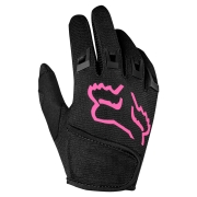 Kids gloves FOX Dirtpaw, black with pink logo