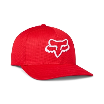 Flexfit cap FOX Lithotype 2.0, red with white logo, size S/M
