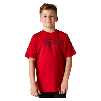 Kids t-krekls FOX Legacy, red with black logo, size YS