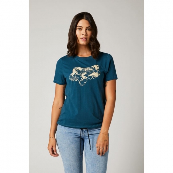 Woman t-shirt FOX Palms, dark blue, size L