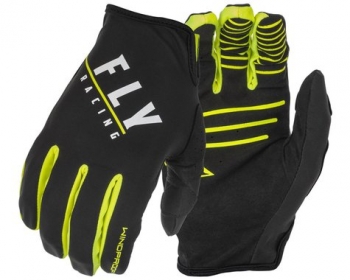 Gloves Fly Racing Windproof for cold weather, black/neon green, adult size L Gloves Fly Racing Windproof for cold weather, black/neon green, adult size L