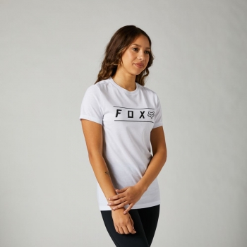 Woman t-shirt FOX Pinnacle, white with writing, size S