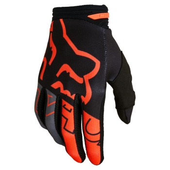 Kids gloves FOX 180 Skew, black/orange, size YXS