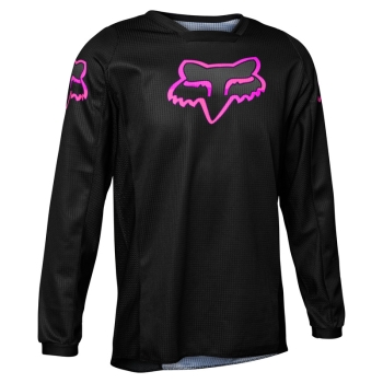 Girls jersey FOX Blackout, black with pink logo, size YS Girls jersey FOX Blackout, black with pink logo, size YS