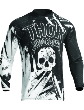 Kids jersey Thor Sector Gnar, black/white, size XS Kids jersey Thor Sector Gnar, black/white, size XS